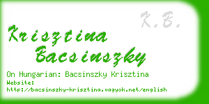 krisztina bacsinszky business card